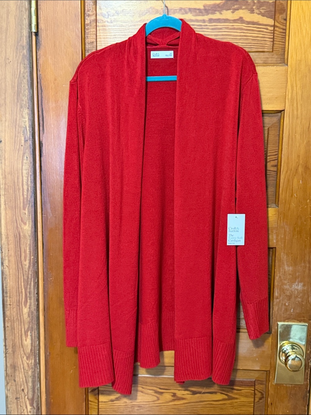 NWT Croft & Barrow Open Cardigan Super Soft Red Size 3x